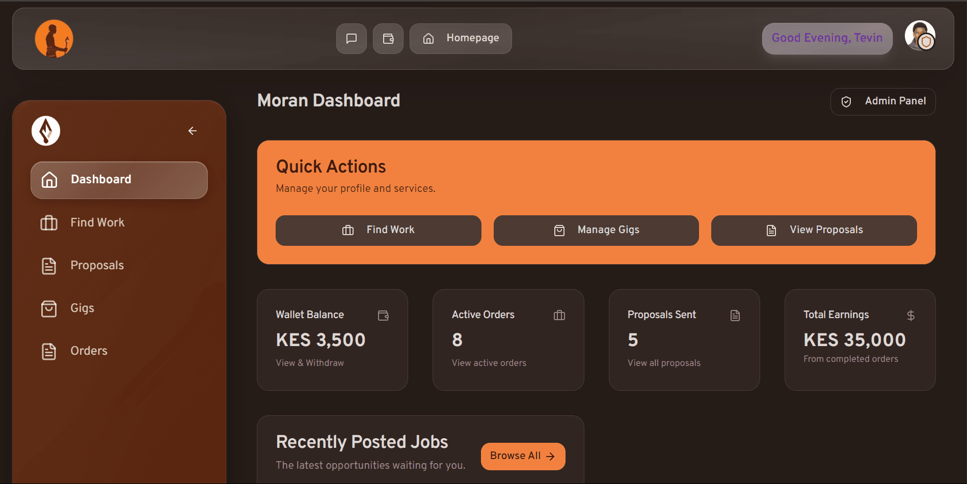 Digital Moran Agency Platform website screenshot