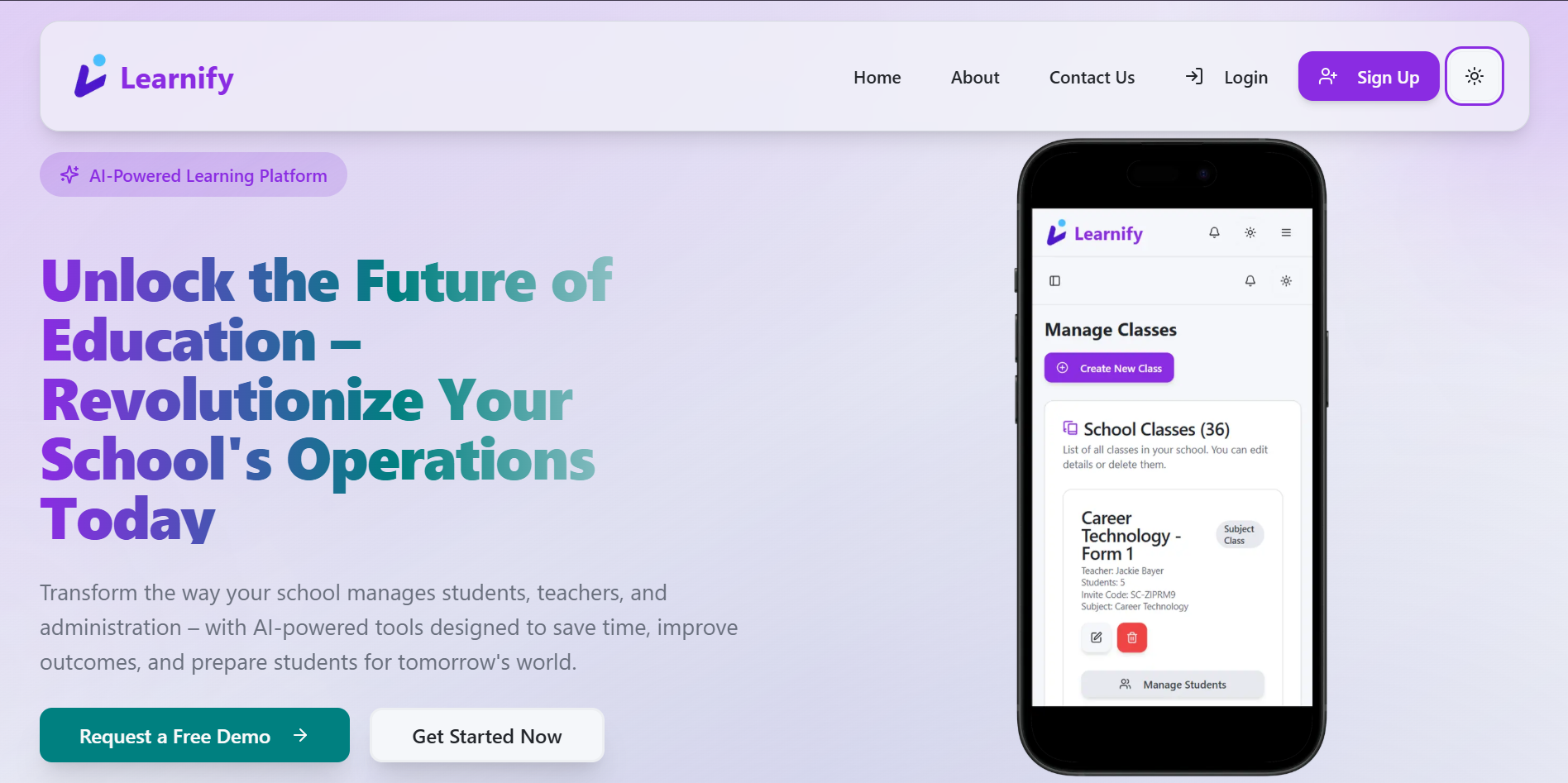 Learnify – EdTech SaaS for Schools